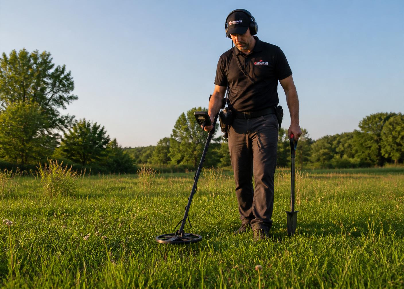 Ricerca con metal detector su prato — non solo spiagge